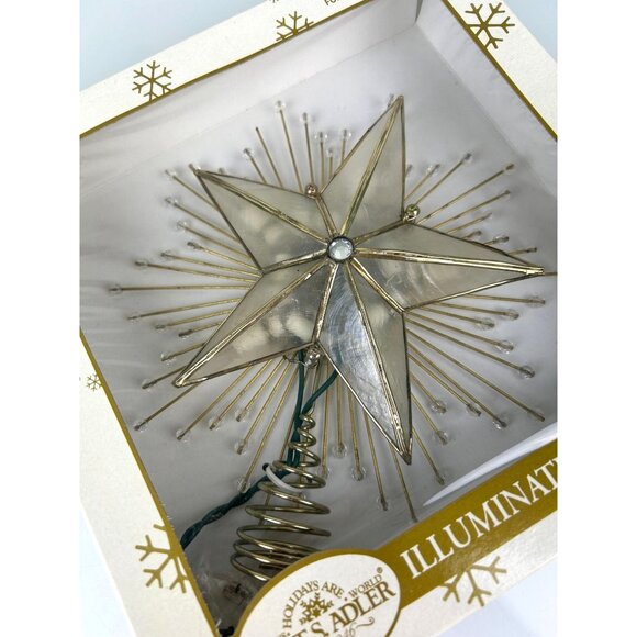 Kurt Adler Illuminated Christmas Tree Star Topper Winter Wonderfland Starburst - Picture 4 of 16